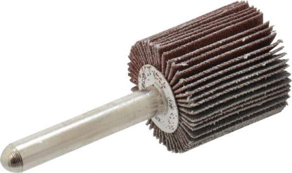 Camel Grinding Wheels - 1" Diam x 1" Face Width, Fine Aluminum Oxide Coated Mounted Flap Wheel - 1/4" Shank Mount, 120 Grit, 30,000 Max RPM - Industrial Tool & Supply