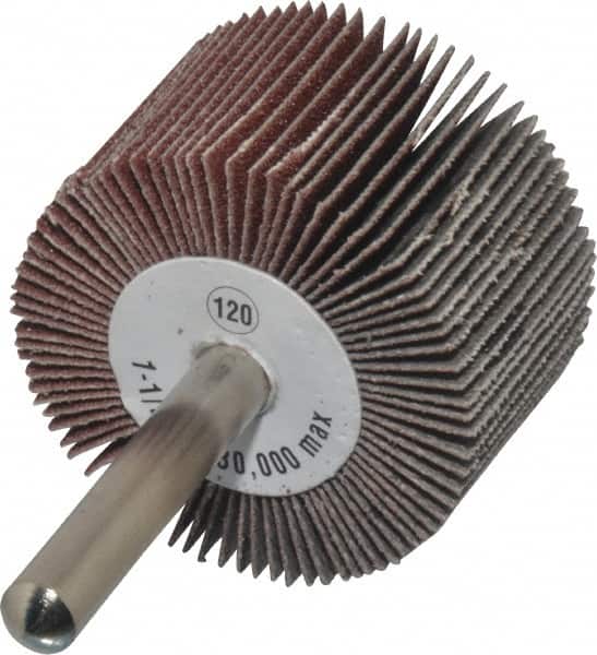 CGW Abrasives - 1-1/2" Diam x 1" Face Width, Fine Aluminum Oxide Coated Mounted Flap Wheel - Industrial Tool & Supply