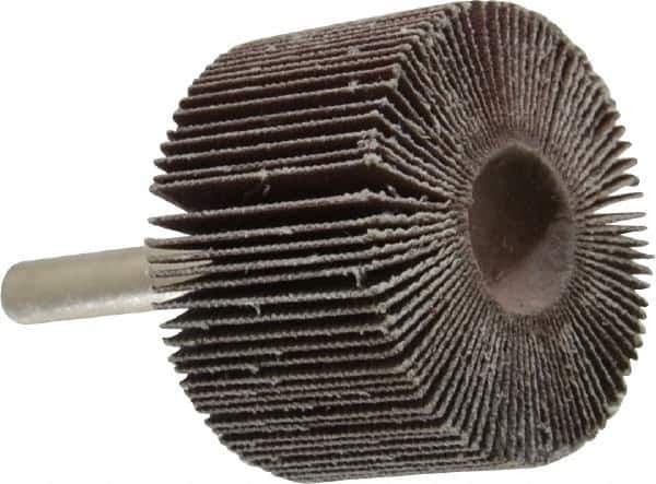 Camel Grinding Wheels - 1-1/2" Diam x 1" Face Width, Very Fine Aluminum Oxide Coated Mounted Flap Wheel - 1/4" Shank Mount, 180 Grit, 30,000 Max RPM - Industrial Tool & Supply