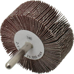 Camel Grinding Wheels - 2-1/2" Diam x 1" Face Width, Very Fine Aluminum Oxide Coated Mounted Flap Wheel - 1/4" Shank Mount, 180 Grit, 23,000 Max RPM - Industrial Tool & Supply