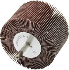 Camel Grinding Wheels - 3" Diam x 2" Face Width, Medium Aluminum Oxide Coated Mounted Flap Wheel - 1/4" Shank Mount, 60 Grit, 20,000 Max RPM - Industrial Tool & Supply