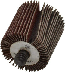 Camel Grinding Wheels - 1" Diam x 1" Face Width, Fine Aluminum Oxide Coated Mounted Flap Wheel - 1/4-20 Threaded Mount, 120 Grit, 30,000 Max RPM - Industrial Tool & Supply