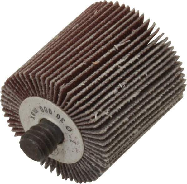 Camel Grinding Wheels - 1" Diam x 1" Face Width, Very Fine Aluminum Oxide Coated Mounted Flap Wheel - 1/4-20 Threaded Mount, 180 Grit, 30,000 Max RPM - Industrial Tool & Supply