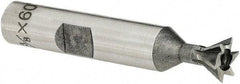 Keo - 2-1/4" Diam x 1-1/16" Width of Cut, 60° Included Angle, Cobalt Dovetail Cutter - 1" Shank Diam, 3-3/4" Overall Length, Weldon Flat, Uncoated - Industrial Tool & Supply