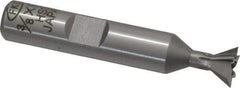 Interstate - 3/8" Diam x 3/16" Width of Cut, 60° Included Angle, High Speed Steel Dovetail Cutter - 3/8" Shank Diam, 2-1/8" Overall Length, Uncoated - Industrial Tool & Supply