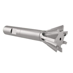 Interstate - 3/4" Diam x 5/16" Width of Cut, 60° Included Angle, High Speed Steel Dovetail Cutter - 3/8" Shank Diam, 2-1/8" Overall Length, Uncoated - Industrial Tool & Supply