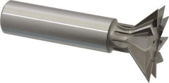 Interstate - 1-3/8" Diam x 9/16" Width of Cut, 45° Included Angle, Cobalt Dovetail Cutter - 5/8" Shank Diam, 2-5/16" Shank Length, 2-7/8" Overall Length - Industrial Tool & Supply