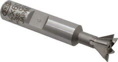Interstate - 1/2" Diam x 7/32" Width of Cut, 60° Included Angle, Cobalt Dovetail Cutter - 3/8" Shank Diam, 2-1/8" Overall Length, Uncoated - Industrial Tool & Supply