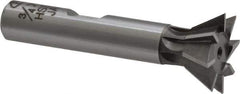 Interstate - 3/4" Diam x 5/16" Width of Cut, 60° Included Angle, Cobalt Dovetail Cutter - 3/8" Shank Diam, 2-1/8" Overall Length, Uncoated - Industrial Tool & Supply