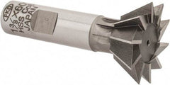 Interstate - 1-3/8" Diam x 9/16" Width of Cut, 60° Included Angle, Cobalt Dovetail Cutter - 5/8" Shank Diam, 2-7/8" Overall Length, Uncoated - Industrial Tool & Supply