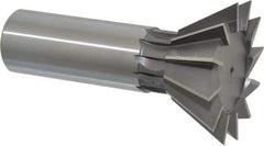 Interstate - 1-7/8" Diam x 13/16" Width of Cut, 60° Included Angle, Cobalt Dovetail Cutter - 7/8" Shank Diam, 3-1/4" Overall Length, Uncoated - Industrial Tool & Supply