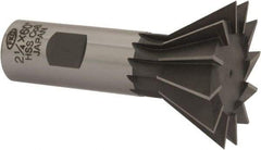 Interstate - 2-1/4" Diam x 1-1/16" Width of Cut, 60° Included Angle, Cobalt Dovetail Cutter - 1" Shank Diam, 3-1/4" Overall Length, Uncoated - Industrial Tool & Supply
