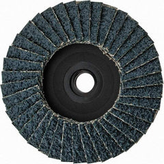 Weiler - 36 Grit, 3" Disc Diam, Type 29 Zirconia Alumina Flap Disc - 20,000 Max RPM, Plastic Backing, Quick Change Type S Attaching System, Coated - Industrial Tool & Supply