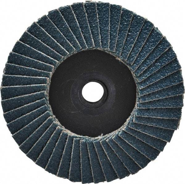 Weiler - 60 Grit, 3" Disc Diam, Type 29 Zirconia Alumina Flap Disc - 20,000 Max RPM, Plastic Backing, Quick Change Type S Attaching System, Coated - Industrial Tool & Supply