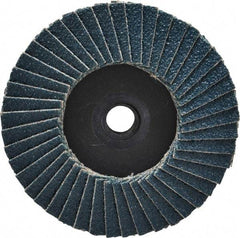 Weiler - 60 Grit, 3" Disc Diam, Type 29 Zirconia Alumina Flap Disc - 20,000 Max RPM, Plastic Backing, Quick Change Type S Attaching System, Coated - Industrial Tool & Supply