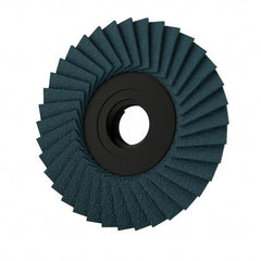 Weiler - 36 Grit, 3" Disc Diam, Type 27 Zirconia Alumina Flap Disc - 20,000 Max RPM, Plastic Backing, Quick Change Type S Attaching System, Coated - Industrial Tool & Supply