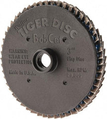 Weiler - 80 Grit, 3" Disc Diam, Type 27 Zirconia Alumina Flap Disc - 20,000 Max RPM, Plastic Backing, Quick Change Type S Attaching System, Coated - Industrial Tool & Supply