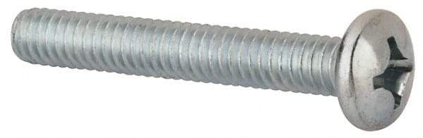 Value Collection - #12-24 UNC, 1-1/2" Length Under Head Phillips Drive Machine Screw - Pan Head, Grade 2 Steel, Zinc-Plated Finish, Without Washer - Industrial Tool & Supply