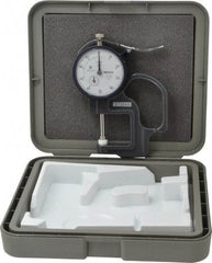 Mitutoyo - 0 to 1 Inch Measurement, 0.001 Inch Graduation, 1.1811 Inch Throat Depth, Dial Thickness Gage - 0.002 Inch Accuracy, 2 N Force, 2 Inch Dial Diameter - Industrial Tool & Supply