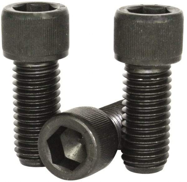 Made in USA - #6-32 UNC Hex Socket Drive, Socket Cap Screw - Alloy Steel, Black Oxide Finish, Fully Threaded, 1" Length Under Head - Industrial Tool & Supply