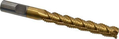 Interstate - 1/2" Diam, Coarse Pitch, 3" LOC, 3 Flute Cobalt Roughing Square End Mill - TiN Finish, 5" OAL, 1/2" Shank Diam, Single End, Centercutting - Industrial Tool & Supply