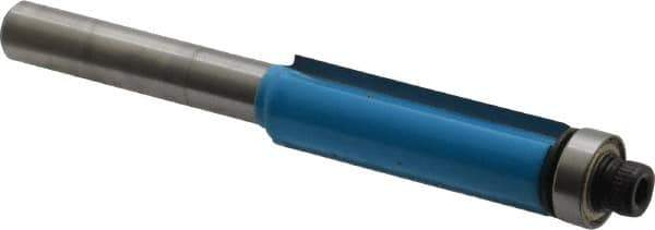 ROMAN CARBIDE - 3/8" Cut Diam, 1-3/16" Length of Cut, 2 Flute, Flush Trim, Edge Profile Router Bit - Carbide-Tipped, 1/4" Shank Diam, 1-1/4" Shank Length, 2-3/4" OAL, Uncoated, Piloted - Industrial Tool & Supply