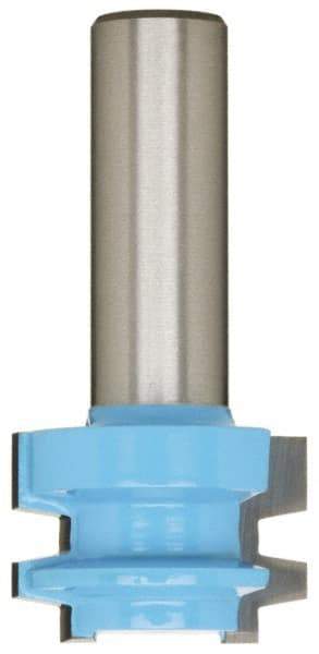 ROMAN CARBIDE - 1-1/16" Cut Diam, 3/4" Length of Cut, 2 Flute, Drawer Lock, Edge Profile Router Bit - Carbide-Tipped, 1/2" Shank Diam, 1-1/2" Shank Length, 2-1/4" OAL, Uncoated - Industrial Tool & Supply