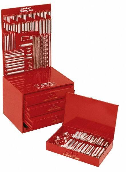 Gardner Spring - 600 Piece, MBHD Steel Extension & Compression Spring Assortment - 110 Sizes - Industrial Tool & Supply