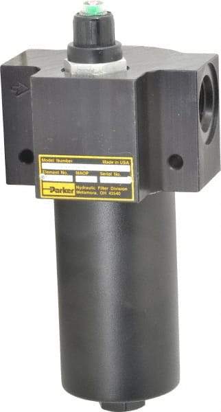 Parker - 1-1/16-12 Thread, 10 Micron, Filter Assembly - Microglass - Industrial Tool & Supply