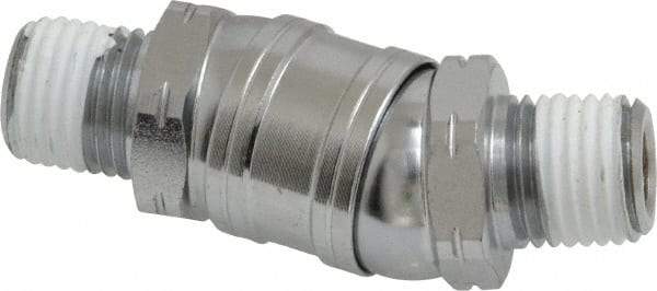 Value Collection - 1/4 x 1/4 Male NPT Pneumatic Hose Swivel Fitting - Steel, Nickel Plated - Industrial Tool & Supply