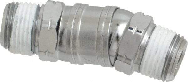Value Collection - 3/8 x 3/8 Male NPT Pneumatic Hose Swivel Fitting - Steel, Nickel Plated - Industrial Tool & Supply