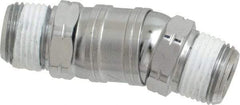 Value Collection - 3/8 x 3/8 Male NPT Pneumatic Hose Swivel Fitting - Steel, Nickel Plated - Industrial Tool & Supply