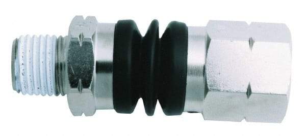 Value Collection - 3/8 x 3/8 Male x Female NPT Pneumatic Hose Swivel Fitting - Steel, Nickel Plated - Industrial Tool & Supply