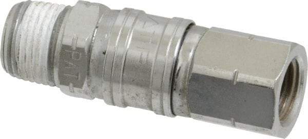 Value Collection - 1/4 x 3/8 Male x Female NPT Pneumatic Hose Swivel Fitting - Steel, Nickel Plated - Industrial Tool & Supply
