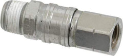 Value Collection - 1/4 x 3/8 Male x Female NPT Pneumatic Hose Swivel Fitting - Steel, Nickel Plated - Industrial Tool & Supply