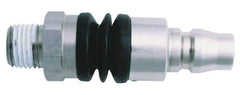 Value Collection - 1/4 x 1/4 Male x Female BSPT Pneumatic Hose Swivel Fitting - Steel, Nickel Plated - Industrial Tool & Supply