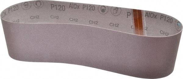 3M - 4" Wide x 36" OAL, 120 Grit, Aluminum Oxide Abrasive Belt - Aluminum Oxide, Fine, Coated, X Weighted Cloth Backing, Series 341D - Industrial Tool & Supply