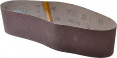 3M - 4" Wide x 36" OAL, 50 Grit, Aluminum Oxide Abrasive Belt - Aluminum Oxide, Coarse, Coated, X Weighted Cloth Backing, Series 341D - Industrial Tool & Supply