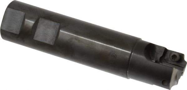 Cutting Tool Technologies - 0.12 to 0.12 Inch Cutting Radius, 1 Inch Cutter Diameter, 2 Style CV 12 Inserts, 1 Inch Shank Diameter, Indexable Concave Radius Cutter - 4.5 Inch Overall Length, Through Coolant - Industrial Tool & Supply