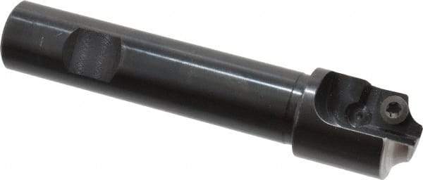 Cutting Tool Technologies - 0.25 to 0.25 Inch Cutting Radius, 1 Inch Cutter Diameter, 1 Style CV 15 Insert, 3/4 Inch Shank Diameter, Indexable Concave Radius Cutter - 4.5 Inch Overall Length, Through Coolant - Industrial Tool & Supply