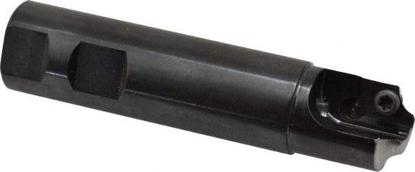 Cutting Tool Technologies - 0.25 to 0.25 Inch Cutting Radius, 1 Inch Cutter Diameter, 1 Style CV 15 Insert, 1 Inch Shank Diameter, Indexable Concave Radius Cutter - 4.5 Inch Overall Length, Through Coolant - Industrial Tool & Supply