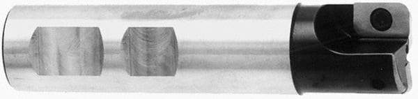 Cutting Tool Technologies - 0.14 to 0.19 Inch Cutting Radius, 1 Inch Cutter Diameter, 2 Style VX 12 Inserts, 3/4 Inch Shank Diameter, Indexable Convex Radius Cutter - 4.5 Inch Overall Length, Through Coolant - Industrial Tool & Supply