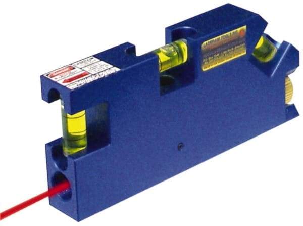 Laseraim - 1 Beam 500' Max Range Torpedo Laser Level - Red Beam, 1/8" at 25' Accuracy, 5" Long x 3/4" Wide x 2-1/4" High, Battery Not Included - Industrial Tool & Supply