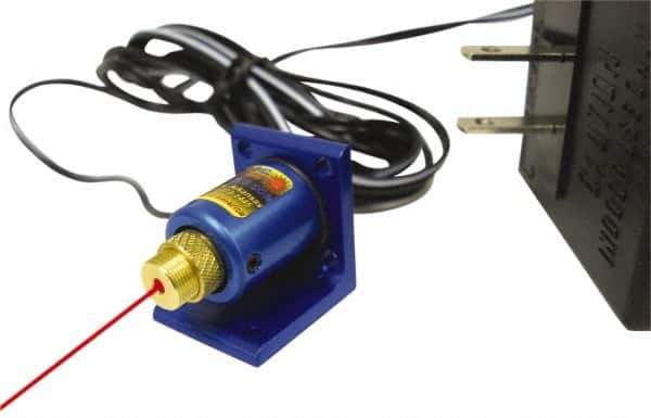 Laseraim - 1000 Ft. Max Measuring Range, Red Beam Micro Module Kit - Includes 110V Power Supply with 6 Ft. Cord, 2-Way L-Mounting Bracket, 3-Way X/Y Position Adjustment Tube, Adjustable-Focus Laseraim Micro Laser Module, Image Projecting Optic - Industrial Tool & Supply