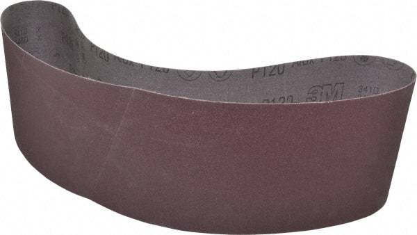 3M - 6" Wide x 48" OAL, 120 Grit, Aluminum Oxide Abrasive Belt - Aluminum Oxide, Fine, Coated, X Weighted Cloth Backing, Series 241D - Industrial Tool & Supply