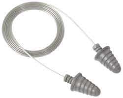 3M - Disposable, Corded, 32 dB Earplugs - Gray, 120 Pairs - Industrial Tool & Supply