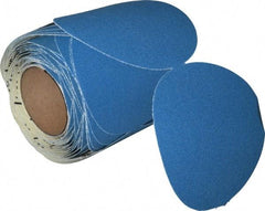 Norton - 6" Diam, 80 Grit Zirconia Alumina Adhesive PSA Disc - Coarse Grade, Blue, F Weighted Backing, Flexible - Industrial Tool & Supply