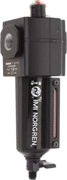 Norgren - 3/8" NPT, 250 Max psi Intermediate Micro Fog Lubricator - Metal Bowl with Sight Glass, Aluminum Body, 138 CFM, 175°F Max Temp, 2.68" Wide x 8.02" High - Industrial Tool & Supply