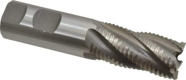 Interstate - 1" Diam, Coarse Pitch, 2" LOC, 5 Flute Cobalt Roughing Square End Mill - Uncoated, 4-1/2" OAL, 1" Shank Diam, Single End - Industrial Tool & Supply