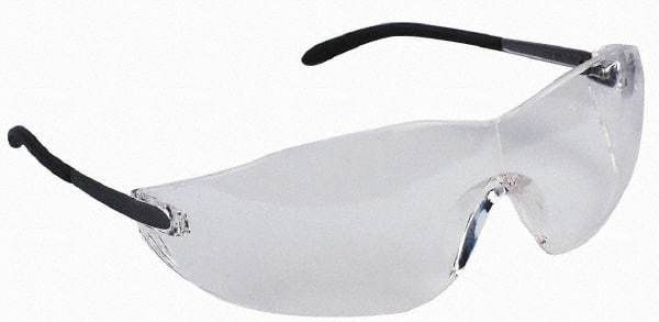 MCR Safety - Clear Lenses, Frameless Safety Glasses - Scratch Resistant, Metal Frame, Size Universal, Wrap Around - Industrial Tool & Supply